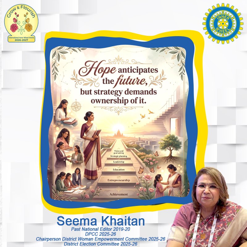 SeemaKhaitan9's tweet photo. || #StrategyOverHope ||
#SeemaKhaitan
PNE 2019-20
#InnerWheel #InspirationalQuotes #MotivationalQuotes #OwnTheFuture #StrategicMindset #Leadership #ActionOverHope #StrategicPlanning #BusinessStrategy #StrategicVision #TakeControl #GoalExecution https://t.co/qFqEiNKLYj