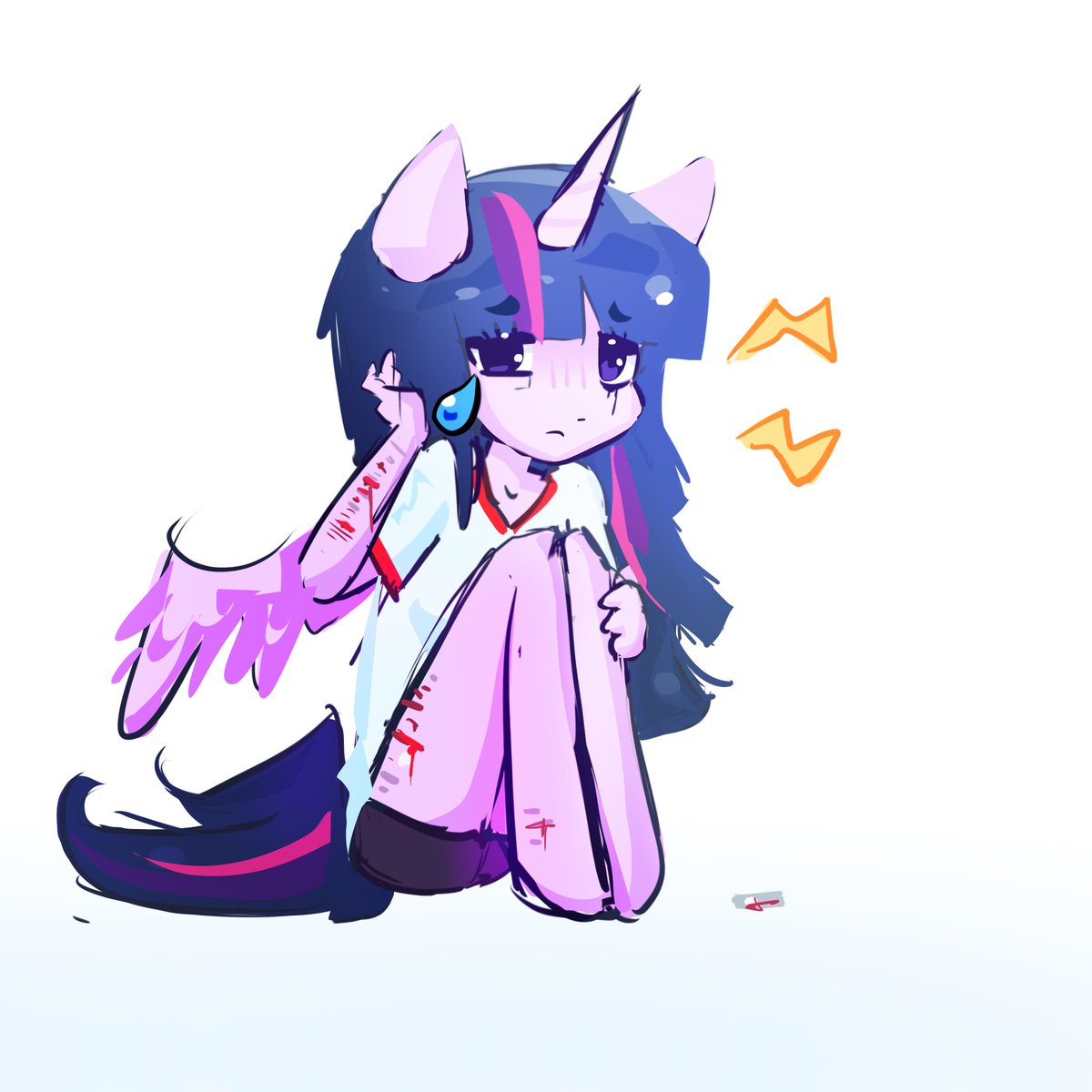 cjellehdr's tweet photo. Sad twilight sparkle 😢I headcanon that she cuts to cope with her anxiety when she is too overwhelmed and stressed https://t.co/1U4iyyoYaf