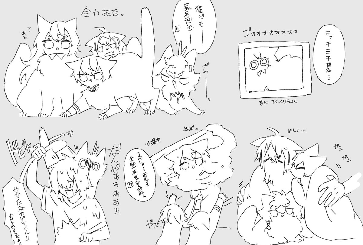 Makoz850's tweet photo. ねこのひー⚠︎擬獣化⚠︎ https://t.co/AL2pR3axPN