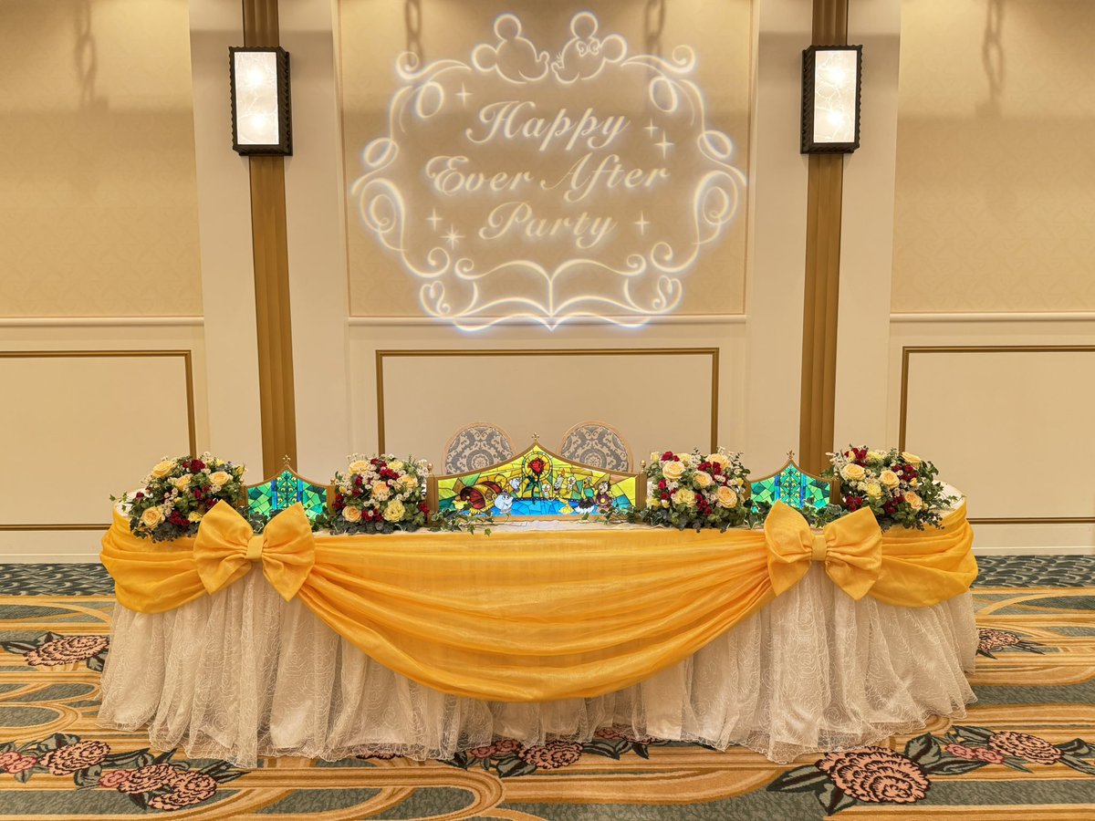 KENICHI1969WIN's tweet photo. 今日はディズニーアンバサダーホテルで、
happy ever after partyに行ってきました！

結婚式で使う装飾やドレス、食事をしながらあの日を想うイベント。
　知り合いのキャストさんたちとも会えて楽しい時間を過ごせました！

#ディズニー
#アンバサダーホテル https://t.co/V0m1fAL9pH