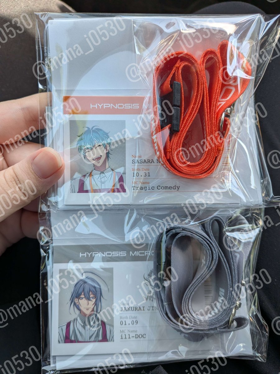 mana_j0530's tweet photo. 《交換》
ヒプマイ ヒプノシスマイク イオン イオンコラボ  店頭くじ

《譲》
B賞  シンジュク / オオサカ
C賞 三郎 / 十四 / 獄

《求》
C賞 銃兎 > 乱数(身内用)
D賞 ヨコハマ > シブヤ(身内用)

銃兎,ヨコハマ優先のため、乱数,シブヤのお声掛けはご返信にお時間いただく可能性があります

郵送のみ https://t.co/EzxlvVrERy