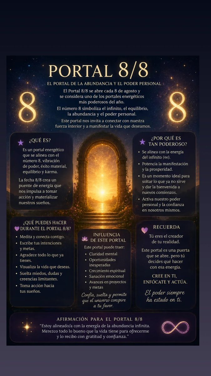 AuriA1209's tweet photo. Mañana es el portal 8/8  del infinito mismo que es el de nuestro camino de vida https://t.co/dwuhIM2qIM