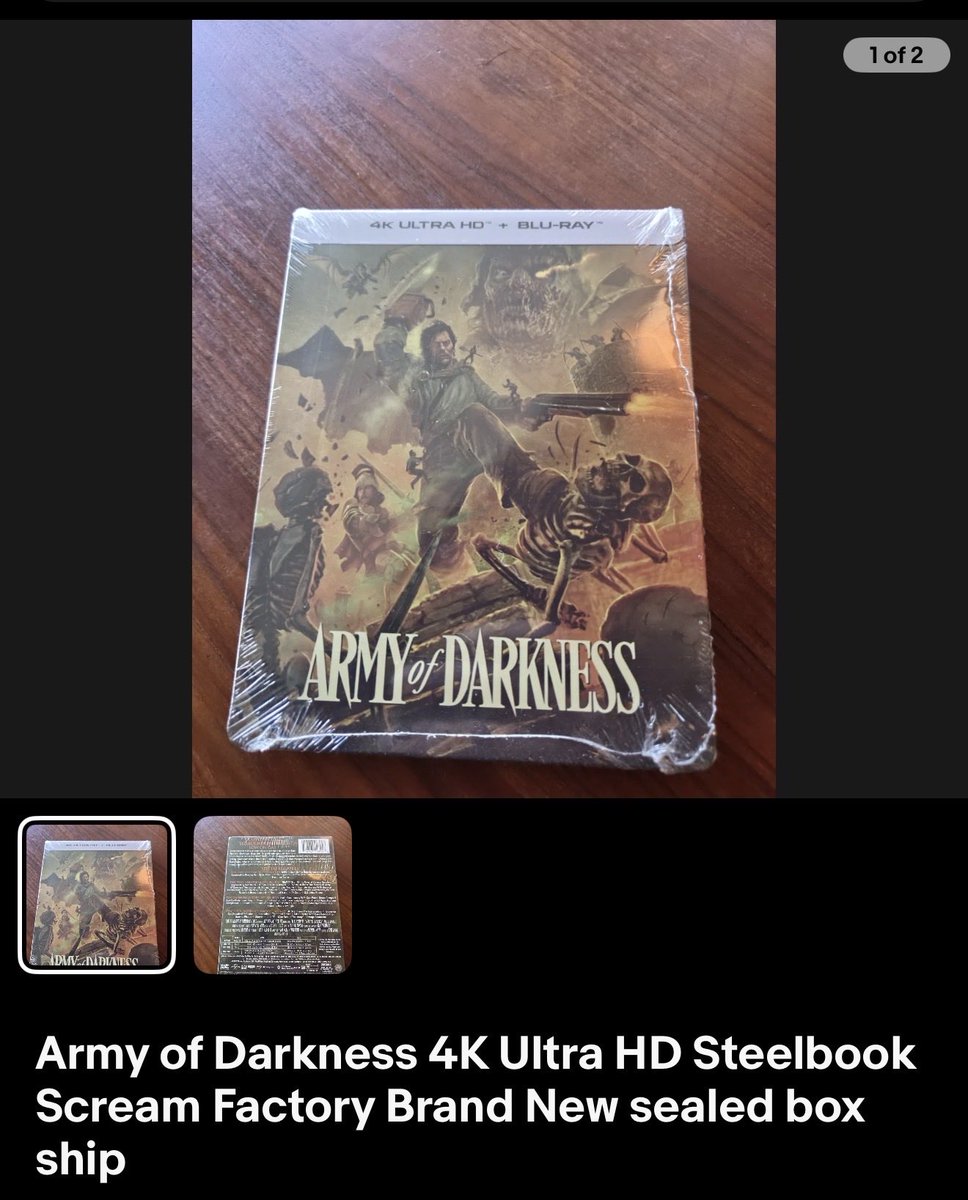 _0rangers's tweet photo. Just ordered the 4k scream factory army of darkness steelbook and found a season 3 ASHVED steel book (sealed) at my local disc replay lowk a goated day. https://t.co/OeVoU4TvVz