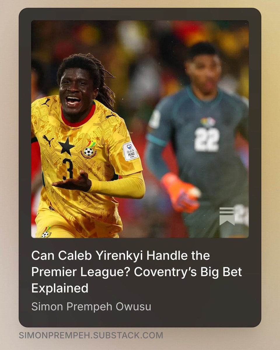 simon_prempeh's tweet photo. Coventry just spent £23m on a 20-year-old few outside Ghana have heard of. Here’s why they shouldn’t have to explain themselves.

https://t.co/4AKgyNj4G9 https://t.co/LpzuhAweuh