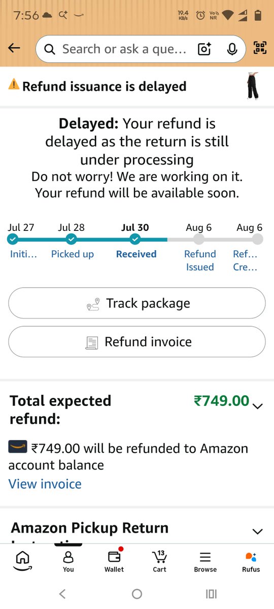 salil_jnu's tweet photo. @amazonIN I returned the item (order no 406-7389017-6923553) due to wrong size &amp;color, item reached to you on 30 July but refund is still awaited. No direct contact option is available in your app. Please send me the refund ASAP
@jagograhakjago https://t.co/FIWSuqyhIf