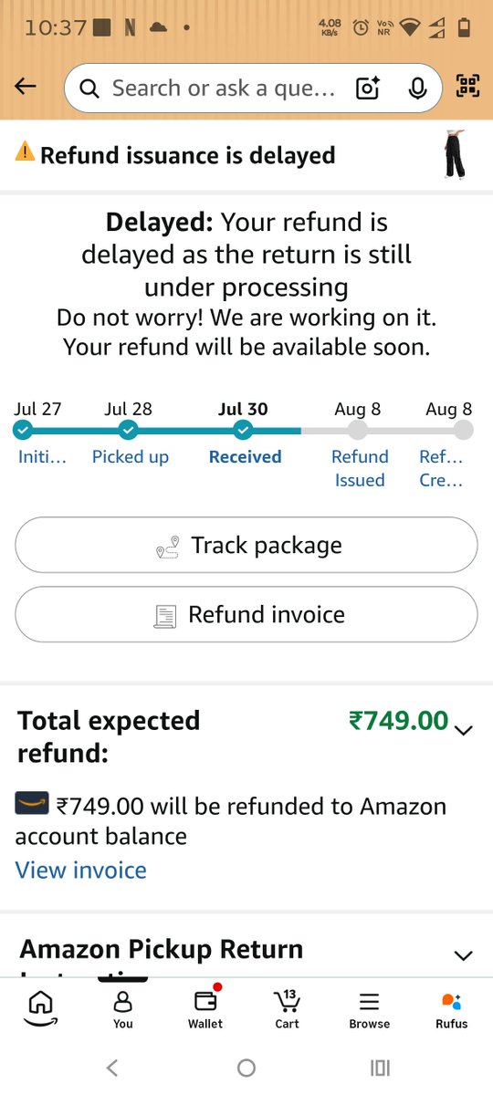 salil_jnu's tweet photo. @amazonIN I returned the item (order no 406-7389017-6923553) due to wrong size &amp;color, item reached to you on 30 July but refund is still awaited. No direct contact option is available in your app. Please send me the refund ASAP
@jagograhakjago https://t.co/FIWSuqyhIf