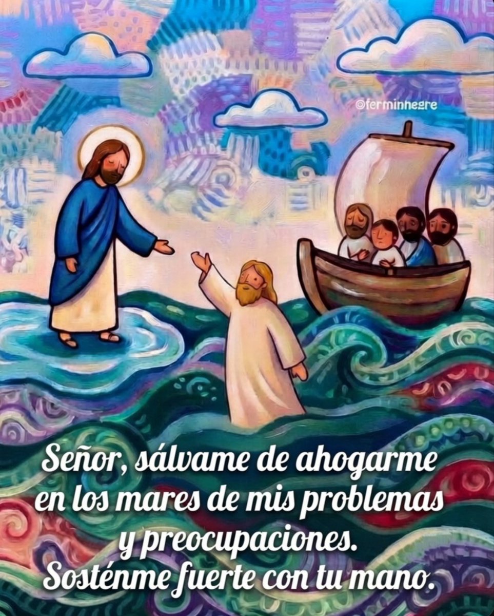 ferminnegre's tweet photo. El #EvangelioDelDia es una invitación a la confianza. Ya nos ha rescatado muchas veces en nuestra historia personal, ¿por qué desconfiar?
🌊⛵
«Jesús les dijo: 
¡Ánimo, soy yo,
no tengáis miedo!».
⛵🌊
#FelizDomingo #EvangelioDeHoy https://t.co/4YmXqoT8L2