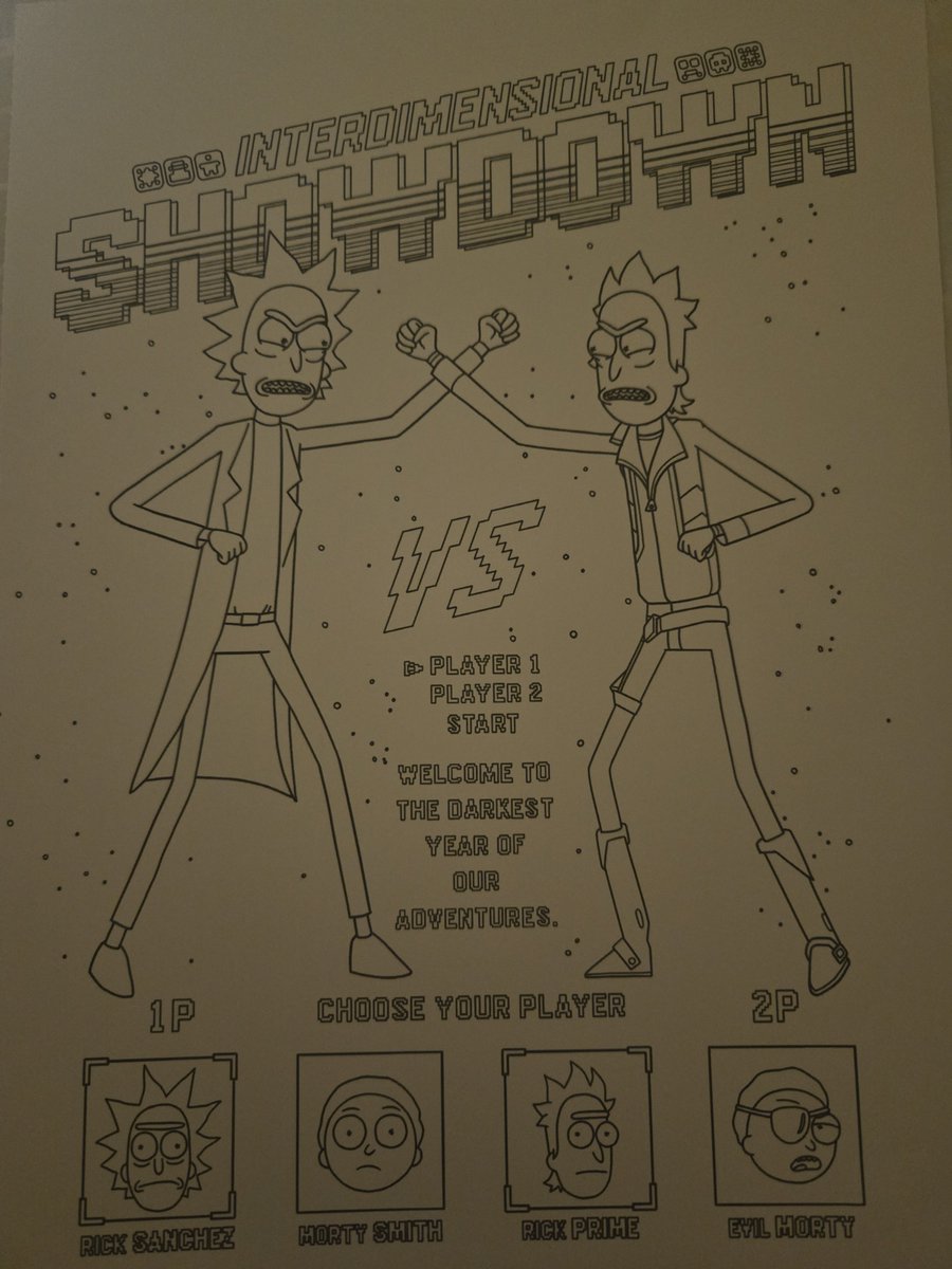 shotaconmorty's tweet photo. 1 of my fave pages from the rick n morty coloring book I got :3c its soooo cuuuute AND IT HAS GLOW IN THE DARK PAGES https://t.co/QyOwBPRHg9