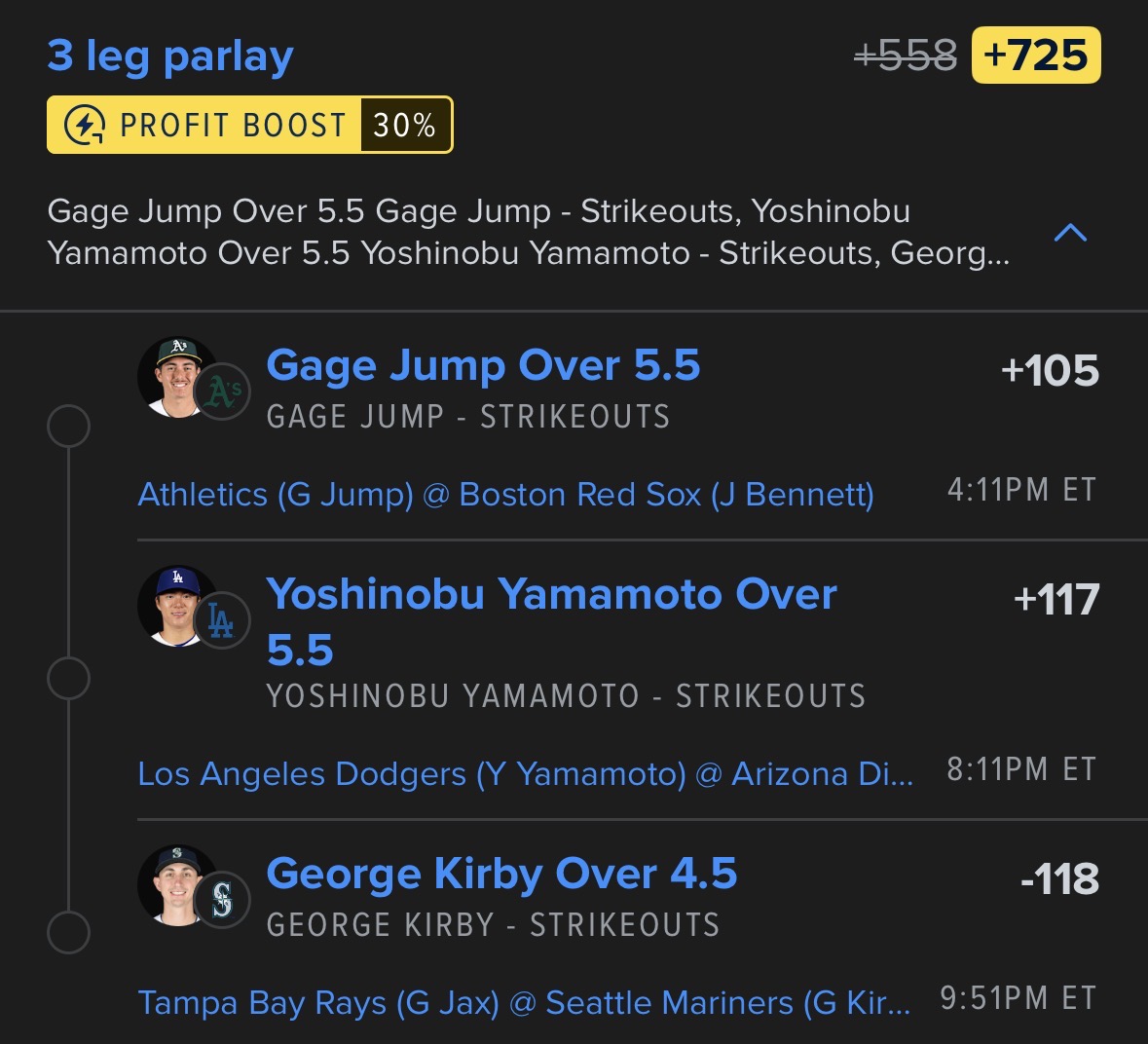 thepropguru_'s tweet photo. 3 players.
3 Strikeout Overs

We just cashed our strikeout parlay yesterday, let’s do it again today 🎯

Betslip 🔗 https://t.co/Y86tiawP0l https://t.co/DRUQRORp3b