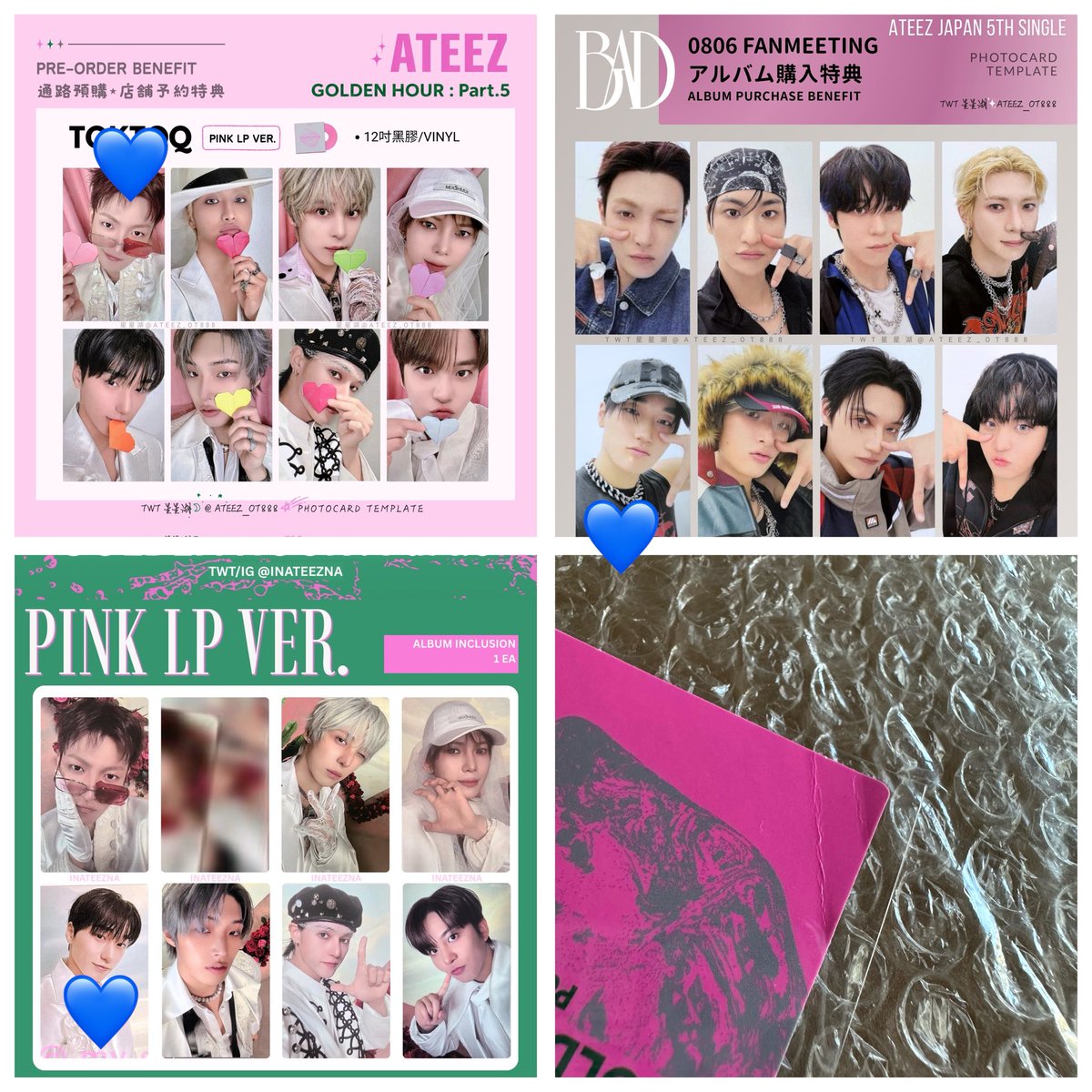 ATEEZNOTAMENI's tweet photo. ATEEZ交換

譲】①
求】②③④

ハートの同色を探しています
PLPの封入ミンギは初期難ありです

郵送または9/5現地交換 https://t.co/FAVSf6drH0