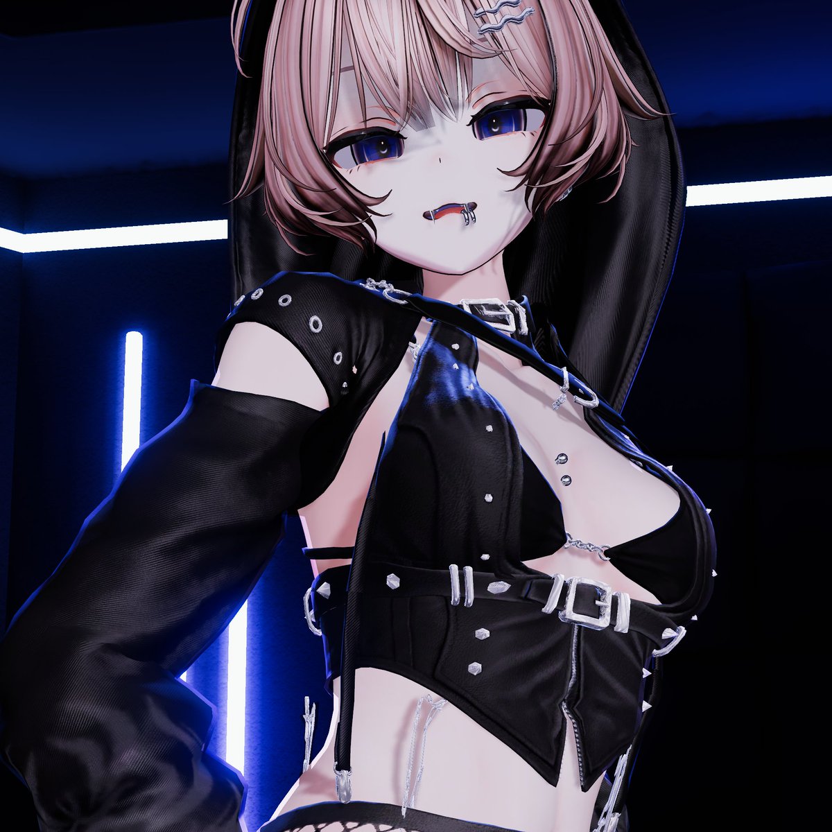 _r_vrc's tweet photo. きせった（Kisetter）でメビカに着せました～！
かっこいいしかわいい！

めちゃ手軽だし、腰の網タイツとかも貫通なし！
今回アプデでより貫通対策されてて最高でした🥰🥰
#eden_labs #SAV_AGE #メビカ https://t.co/mXLHWXtnJo