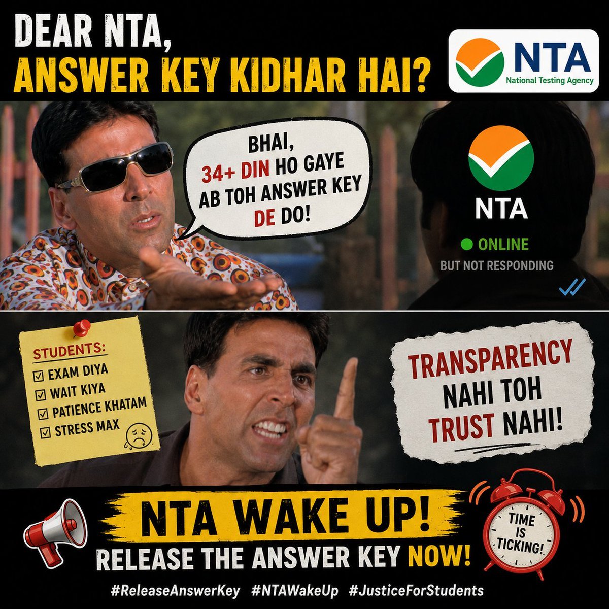 thekrDeepak's tweet photo. #NTA DG @abhish18 इस्तीफा दो।
चेयरमैन #प्रहलाद_जोशी इस्तीफा दो।
#UGCNET छात्रों के साथ #SCAM करना बंद करो।
#NTAANSWERKEYOUTKARO
#Release_UGCNET_Answer_Key
#NTA_DG_RESIGN
@NTA_Exams @ugc_india @EduMinOfIndia @RahulGandhi @PMOIndia @Abhinavpinch @Cockroachisback https://t.co/iJj7LN5AdU