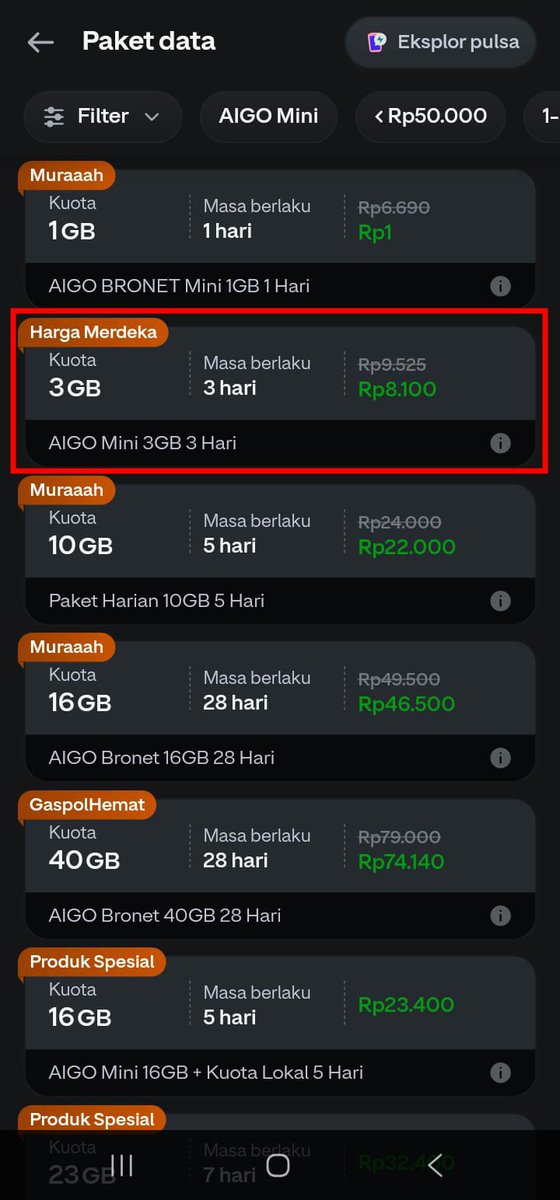 TuReinaSi's tweet photo. pas banget lagi mau beli kuota, ternyata aplikasi GoPay lagi bagi-bagi promo Harga Merdeka! paket data cuma Rp8.100, bisa buat semua operator juga guys #KUOTASERBA8RIBU https://t.co/mw034fAWa6