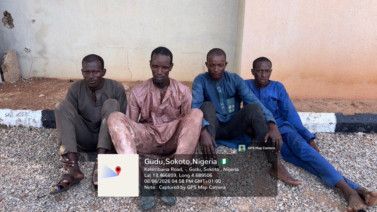 SecurityWinsNG's tweet photo. GOOD NEWS FROM THE FRONT

Yesterday afternoon, troops of Sector 2, Operation FANSAN YAMMA, acting on solid intelligence, arrested four suspected Lakurawa terrorists at Darusa village market in Sokoto State.

The suspects were at the market trying to sell rustled cattle. Troops recovered six cows, two mobile phones, and ₦165,000.

Another timely, intelligence-led success. Taking these elements off the streets and recovering stolen livestock is exactly the kind of sustained pressure that makes communities safer.

Well done to the troops.