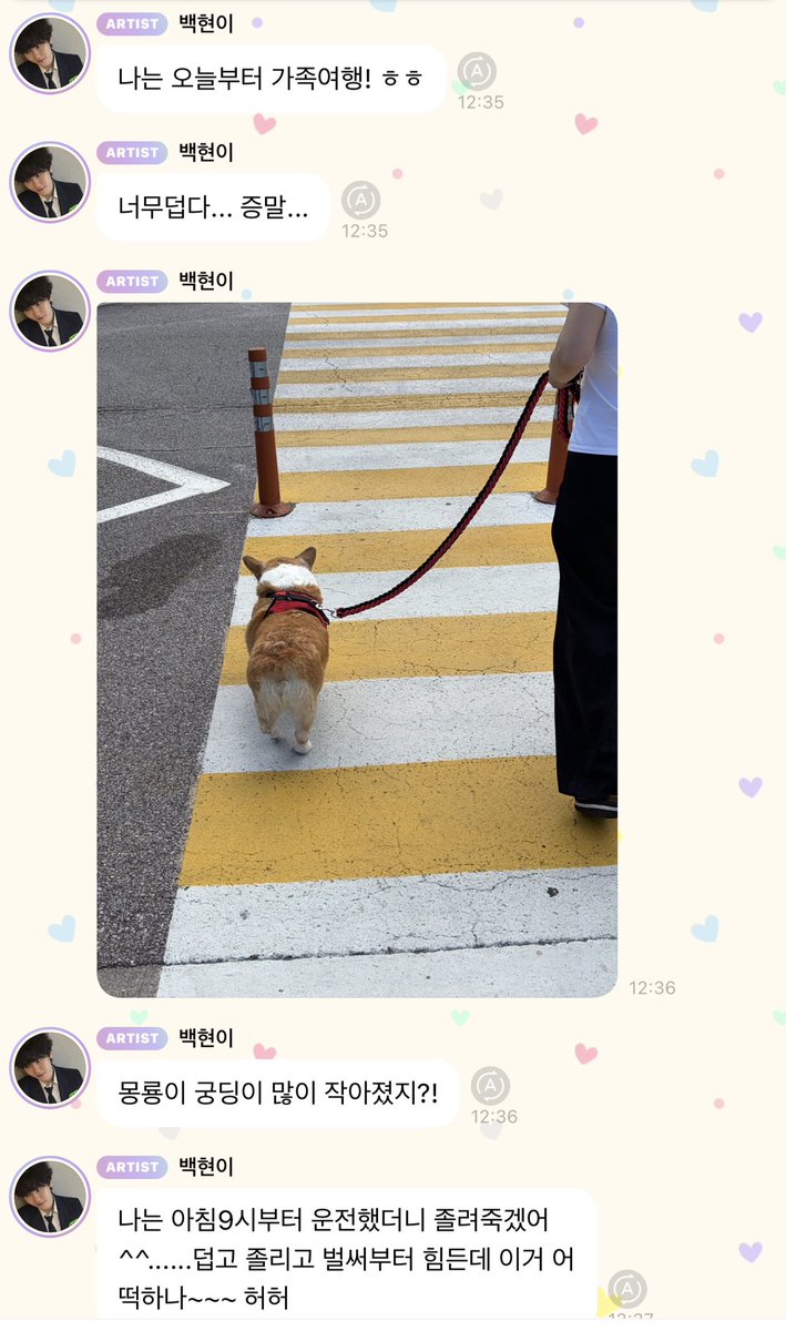 bubblebaekhyun4's tweet photo. 08.08.69 🐶🍓 #บับเบิ้ลแบคฮยอน 

🐶: ผมไปเที่ยวกับครอบครัวตั้งแต่วันนี้เลย! ฮ่าๆ
🐶: อากาศร้อนมากจริงๆนะ

🐶: ก้นของมงรยงเล็กลงเยอะเลยใช่ไหม?!
🐶: ขับรถมาตั้งแต่9โมงเช้า ง่วงมากจนแทบจะทนไม่ไหว อากาศร้อนก็ยิ่งง่วงเข้าไปใหญ่ เหนื่อยมากแล้วเนี่ย จะทำยังไงดี 
🐶: ผมอยากนอนจัง

#백현 https://t.co/SpIbfv8RE7