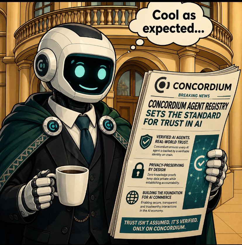 Udoh_Graceee's tweet photo. AI agents are getting smarter, but the bigger question is whether we can actually trust them when they start acting on our behalf.

That’s where @Concordium’s Agent Registry comes in.

By giving agents verifiable identities and connecting them to verified humans or organisations, Concordium is building a foundation for more accountable AI interactions while keeping privacy in focus.

Because when AI starts handling real value, knowing who is behind the agent shouldn’t be something you have to guess.

It should be verifiable.

Trust looks cooler when there’s proof behind it. 🫡