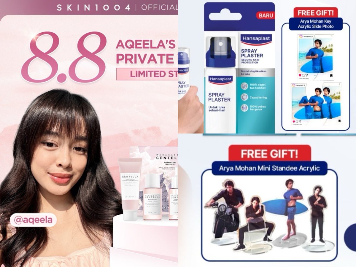 Lattesugarush's tweet photo. gemesh di shopee ku ada dua wajah adek adek ku 🥺🫶🏻…

8.8 co apa? Ya CO produk produk yang ada gambar mereka ini!! 

AQEELA X SKIN1004 : dapet diskon spesial jadi murce!!

MOHAN X HANSAPLAST : free mini standee acrylic + pc yang bisa ditarik!!

Sukses terus ya adek adek🥺🥰 https://t.co/7vG7ewAE6U