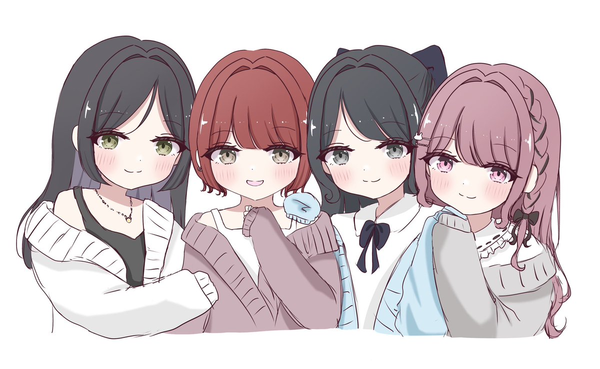 usausako_8's tweet photo. 仲良し4人のペア画ラフ👯‍♂️👯‍♂️🤍 https://t.co/AZXnRL4Ykr