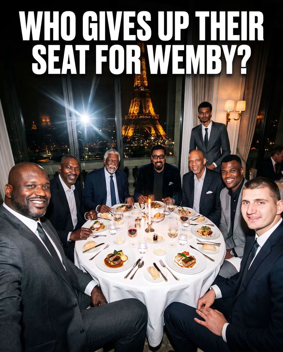 Barkley_Tap's tweet photo. Wemby just pulled up to the GOAT big man table But every seat is taken.

Who’s giving up their chair to make room for Wemby? https://t.co/Yg6aPCFoRw