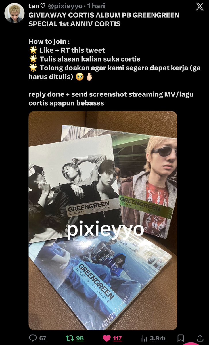 deomsean's tweet photo. haloo kak, aku izin ikut giveaway nya, dan terimakasih sudah ngadain giveaway nyaa juga💗. aku suka sama cortis yang pasti karenaa karya karya yang mereka buat, lagunya yang selalu easy listening buat aku, dance mereka yang eye catching jugaa, mereka itu semua menurut aku all rounder!! bener bener sangat kreatif huhu.. aku selalu kagum sama cara pikir mereka tau gasi😩💓. selain itu mereka juga gambaran masa remaja yang paling kita impikan sebagai remaja ( ngerti kann?? ), imagine have a really close friend, easy going, play around, dancing, sing along. its literely ... SHWJAJSJ 😣💓. jadii yaa ga mungkin gasii kalau aku tahan buat ga ngestan mereka yang multitalent kaya gitu??? 🫂🫂. 
sekali lagi thanks ya kak uda buat GA ini, semoga kakak rejekinya diperlancarkan yaa dan dapett kerjaa yangg sesuai harapan kakak. wish me luck, and thank you ! 🫂💗💢🙆🏻‍♀️🙆🏻‍♀️