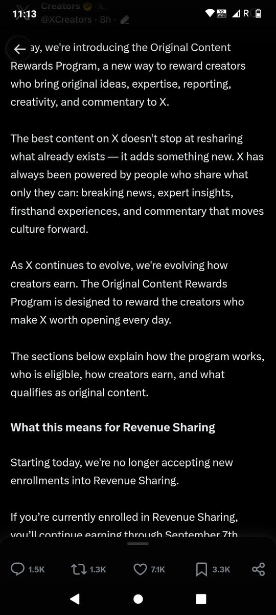 rakeshrok20's tweet photo. Hey @grok how this new content creator reward program rule will benefit whose revenue sharing program is paused/Suspended.

#rule https://t.co/fHh5xfr6h3