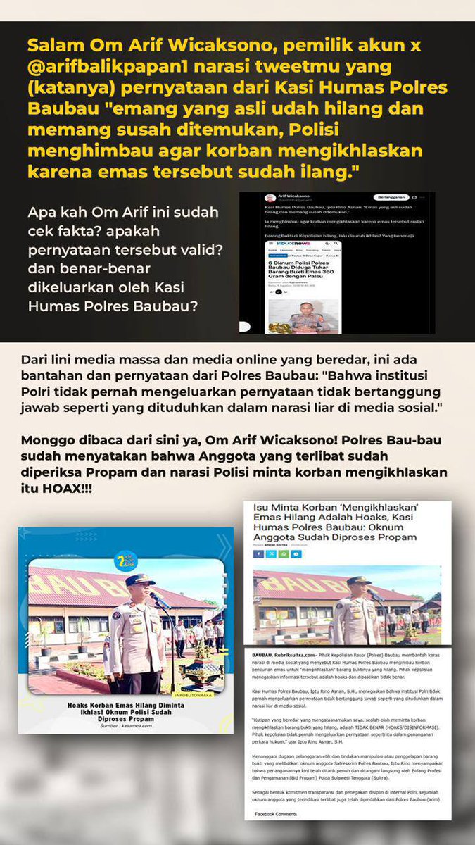 zakyabdulloh's tweet photo. Polres Baubau buktikan transparansi usut pelanggaran tanpa pandang bulu

#polresbaubau #baubau #poldasultra #polisi https://t.co/vCmij7QfcO