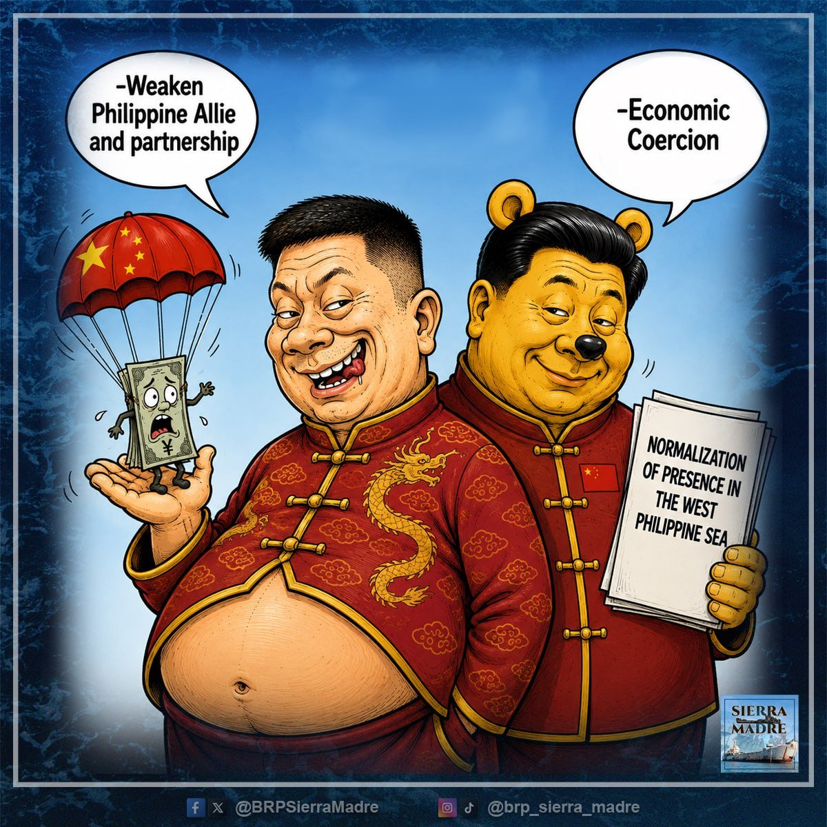BRPSierraMadre's tweet photo. China is not winning through legitimacy—it is relying on intimidation, coercion, and persistence. Every act of harassment further damages its international credibility, strengthens regional resistance, and reinforces the global perception that its maritime claims cannot stand on law alone. The more Beijing attempts to normalize unlawful behavior, the more it exposes the weakness of its own position. 

#BRPSierraMadre #WPS #WestPhilippineSea #RuleOfLaw #UNCLOS #FactsMatter #DefendTruth #NotOneMore