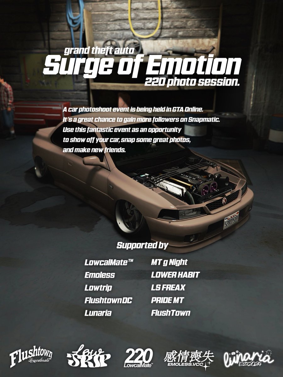 LowcalMate220's tweet photo. An event for GTA virtual photographers is coming up.
The date, venue, and details will be announced soon.
#LowcalMate™
#LM220
#emoless
#感情喪失
#virtualphotography
@RockstarGames https://t.co/yldMsdsqgy