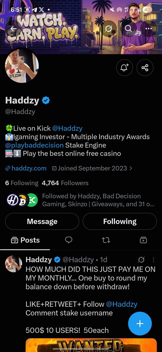 Homeoflaughter_'s tweet photo. @HaddzyJR @PlayBadDecision @Haddzydotcom @Haddzy That first RAW MAX win is absolutely insane! 🔥 Kong is already going crazy 😂 @Haddzy I’d love to be one of the 5 lucky winners. 

Good luck everyone! 🙌🍀 https://t.co/MAdiFRfZa0