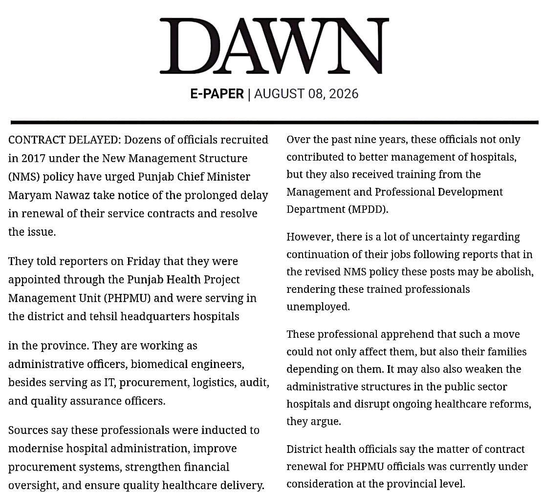 MuhammadFa1g47's tweet photo. For almost 10 years, 447 NMS employees have served Punjab's THQ &amp; DHQ Hospitals with dedication. And now they are being laid off. We respectfully request the Government of Punjab to extend our contracts and protect hundreds of deserving families. https://t.co/ixgKsbwwaq