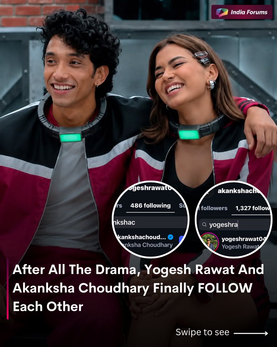 indiaforums's tweet photo. Yogesh Rawat and Akanksha Choudhary have finally followed each other on Instagram, leaving fans excited over the much awaited mutual follow.
.
.
.
#YogeshRawat #AkankshaChoudhary #LockUpp2 #Splitsvilla #IndiaForums https://t.co/YhPNjcg0NY