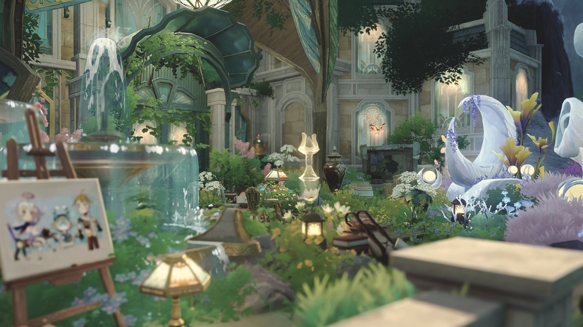 nemurumarch's tweet photo. 🌙 Moonlit tea party
#sereniteapot #GenshinImpact #塵歌壺 #原神 https://t.co/4g93RCmyFz