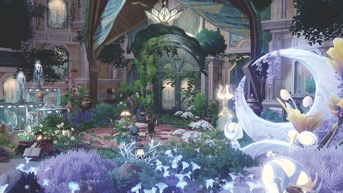 nemurumarch's tweet photo. 🌙 Moonlit tea party
#sereniteapot #GenshinImpact #塵歌壺 #原神 https://t.co/4g93RCmyFz
