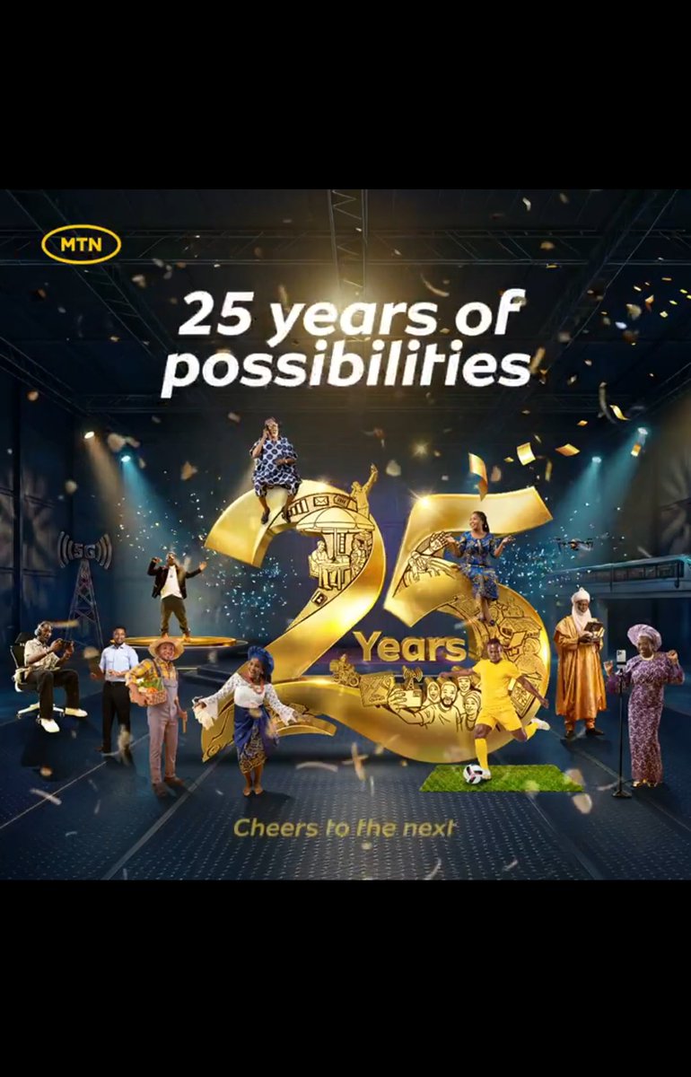 papiDre03's tweet photo. Cheers to @MTNNG at 25! 🎈🥂25 years of solid network and empowering millions of dreams.Thank you for keeping us connected and moving forward. 📱💥Happy silver jubilee celebration to the entire Y'ello family! 🥳🎉#MTNat25 #EverywhereYouGo #YelloSuccess https://t.co/37rl83IGnQ