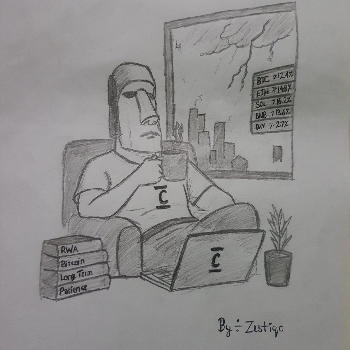 zestiqo's tweet photo. Every protocol tells you to stay calm during a crash.

But they don't actually do anything to help you stay calm.

Concrete does.

While BTC is down 12%, ETH down 14%, and everyone is panic selling 

the guy with Concrete just sits there.

Coffee in hand.
Unbothered.

Not because he's ignoring the market.

Because he doesn't need to watch it.

→ Infrastructure is doing the work.
→ Position is protected.
→ Yield is running.
→ Nothing to check.

RWA.
Bitcoin.
Long Term.
Patience.

Built different runs deeper than a mindset.