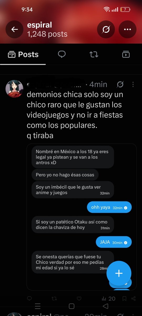Yuuky_'s tweet photo. Que pedo con esta chica me bloqueó si dije eso pero en qué momento le falté al respetó sólo por qué dije esto vaya es increíble lo que es la humanidad Dije eso por qué soy un Otaku pero en qué momento le falte el respeto no le hice nada.. https://t.co/kYmwxjZ3LT