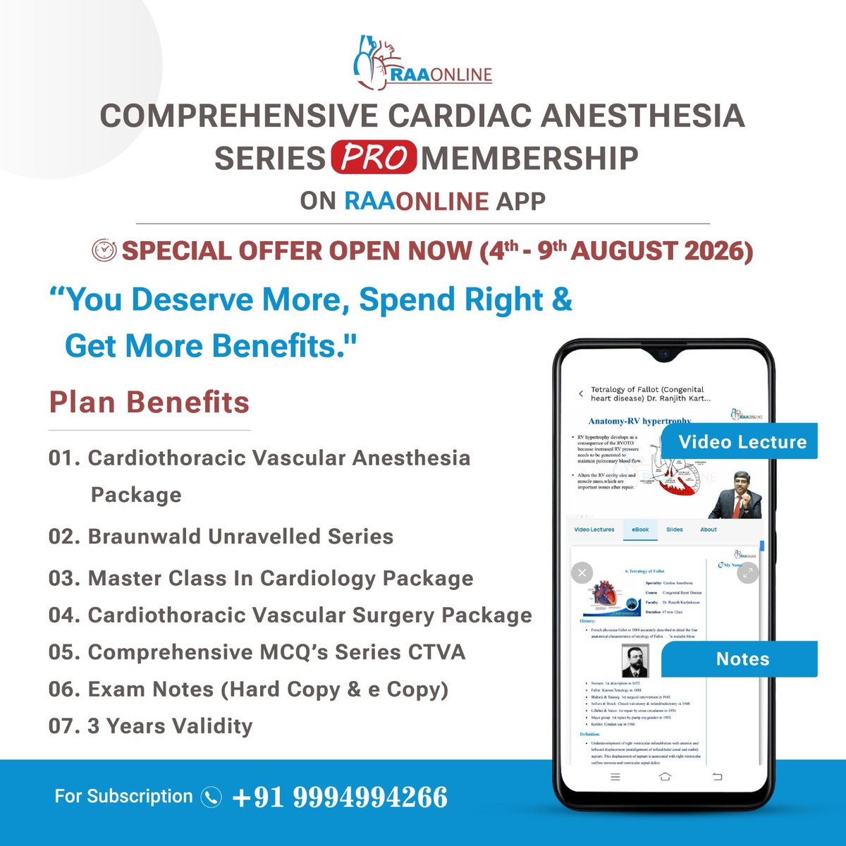 Raaonline's tweet photo. 🎊CTVA Special Offer Open Now (4th - 9th August'2026)
✨ EXCLUSIVE SPECIAL OFFER with Lifetime Membership
👉 Android: https://t.co/fSlaHVpc0T
👉 iOS: https://t.co/oJAMS4dSCa
📞 For More Details: +91-9994994266
#RAAOnlineApp #CTVA #CardiothoracicAnesthesia #VascularAnesthesia https://t.co/pKWOL253Qw