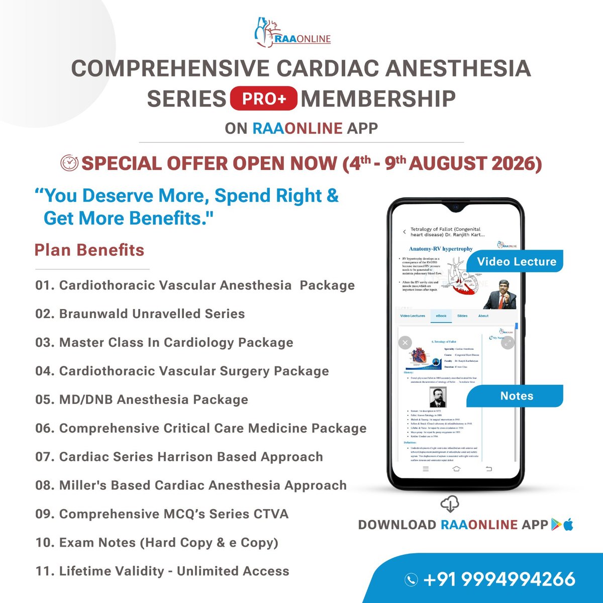 Raaonline's tweet photo. 🎊CTVA Special Offer Open Now (4th - 9th August'2026)
✨ EXCLUSIVE SPECIAL OFFER with Lifetime Membership
👉 Android: https://t.co/fSlaHVpc0T
👉 iOS: https://t.co/oJAMS4dSCa
📞 For More Details: +91-9994994266
#RAAOnlineApp #CTVA #CardiothoracicAnesthesia #VascularAnesthesia https://t.co/pKWOL253Qw