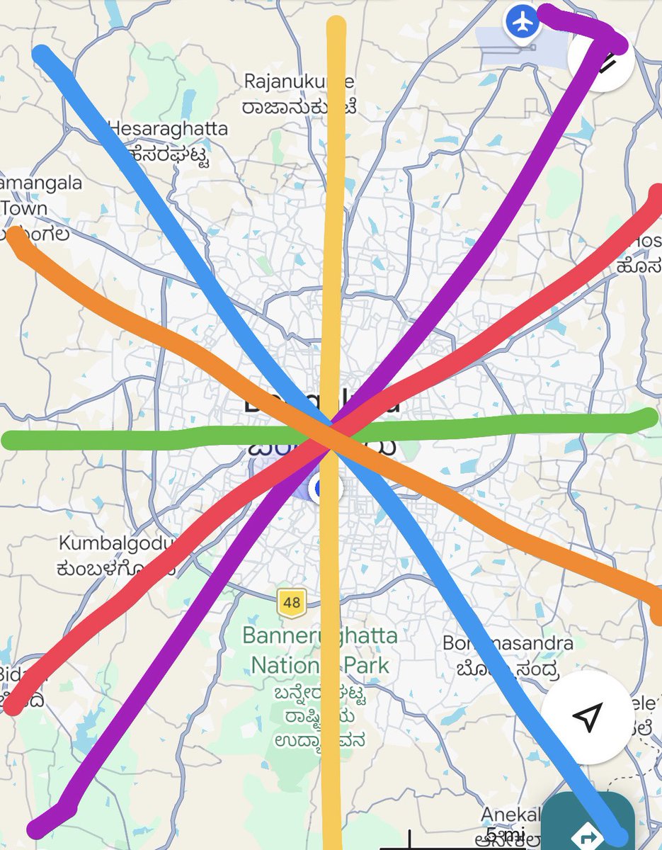 raunakxc's tweet photo. metro route if i was in charge https://t.co/Cza6hboL6b