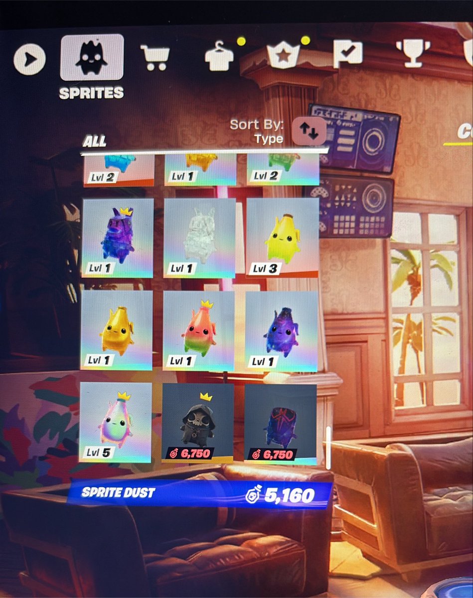 raye1264's tweet photo. I’ve officially got ALL sprites in the game 117/117 THANK YOU to everyone that helped. I’m willing to index and help others complete their collection!!! #fortnite #fortnitesprite #spritecompete #epicgames #sprite https://t.co/ebuBZnX9Qz