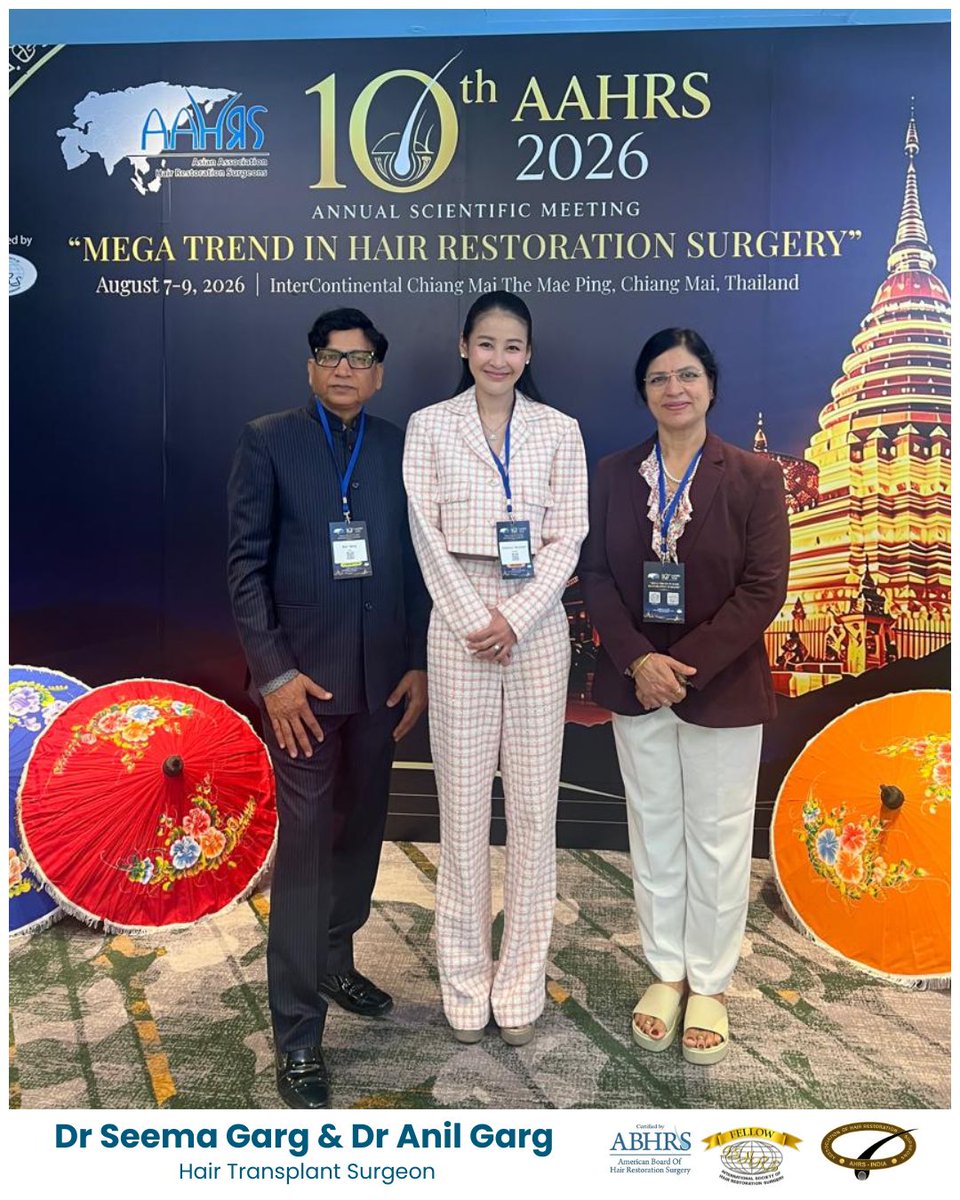 rejuvenateHT's tweet photo. Attending the 10th Annual Scientific Meeting of the ASIAN ASSOCIATION OF HAIR RESTORATION SURGEONS (AAHRS) 2026, in Chiang Mai, Thailand
#ISHRS #AAHRS #anilgarg #seemagarg https://t.co/fCkTYiSXrn