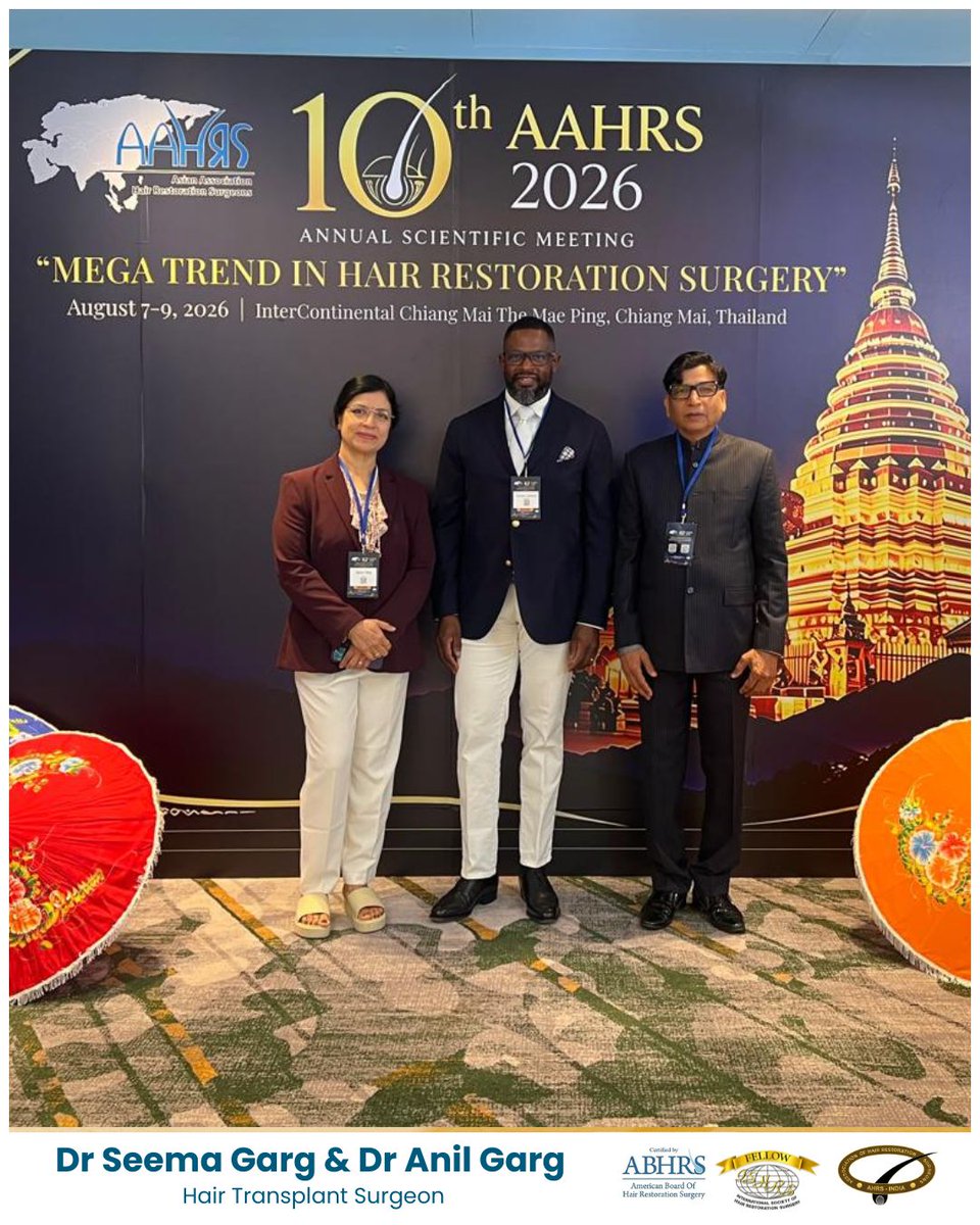rejuvenateHT's tweet photo. Attending the 10th Annual Scientific Meeting of the ASIAN ASSOCIATION OF HAIR RESTORATION SURGEONS (AAHRS) 2026, in Chiang Mai, Thailand
#ISHRS #AAHRS #anilgarg #seemagarg https://t.co/fCkTYiSXrn