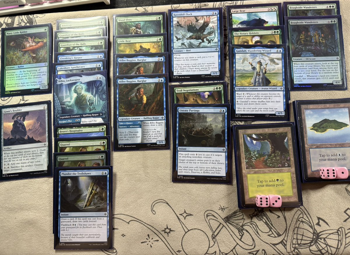 wbakerMTG's tweet photo. Hobbit seems really fun so far ◡̈ 

Didn’t really do the elves/landfall thing, but drawing lots of cards and activating Guardian of the Halls multiple times per turn feels pretty good 🤷🏻‍♀️

Definitely leaning towards going to Baltimore for LTQ/LCQs now ^-^ https://t.co/zGOkFH3yVm