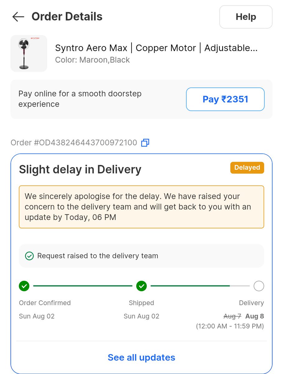 10Chatterjee's tweet photo. Surprised to see how @Flipkart is scamming thier own customers. Ordered a stand fan 7 days back. Was yet to get delivered yesterday. No contact from the seller and order started getting delay. The FlipkartAIsupport is the most disgusting support ever. No support @flipkartsupport https://t.co/dFRLgdLoX8