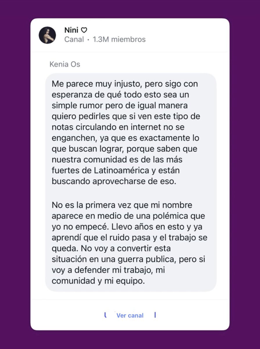 SebasOberlin_'s tweet photo. Kenia Os LA MUJER QUE ERES! 
Si habla, dice la verdad y si la verdad quieren ELLA VA A DEFENDER SU NOMBRE, SU TRABAJO, SU EQUIPO Y SU COMUNIDAD 📢🕶️💜🥂
#KeniaOs #NosquierenJoder https://t.co/dlTVwgV4Pq
