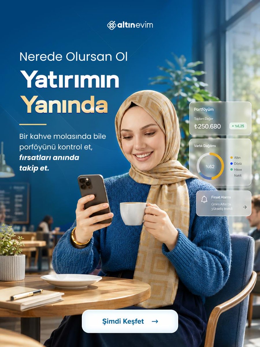 altinevim's tweet photo. Nerede olursanız olun, yatırımınız yanınızda. 📲

Altın Evim E-Şube ile altın ve gümüş portföyünüzü dilediğiniz an takip edin, fırsatları anında görüntüleyin.

Bir kahve molasında bile birikiminizin kontrolü sizde olsun.

Altın Evim
Yatırımın Altın Adresi.

#altın #gümüş #yatırım #birikim #altınevim