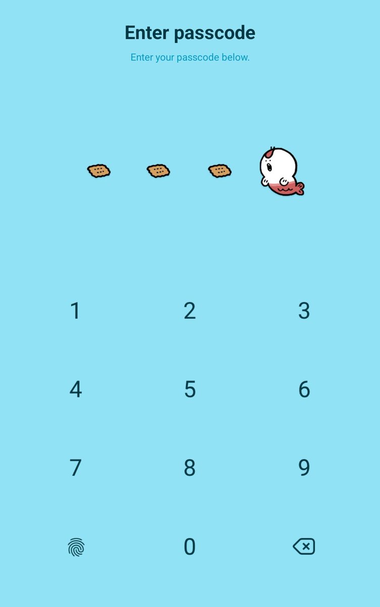 emoji_three's tweet photo. 島編のライン着せ替え、パスワード入力のところ怖すぎるかもな https://t.co/l7IdiyG8On