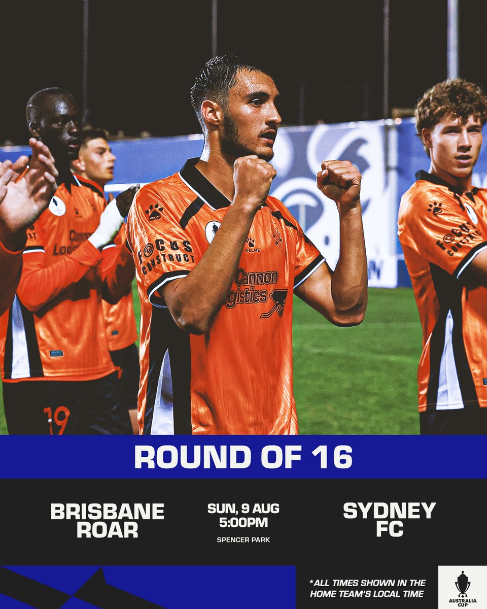 aleaguemen's tweet photo. Brisbane Roar take on Sydney FC in the round of 16 in the Australia Cup 🏆

Can the Sky Blues take their form from the match against Tottenham into this one or will Brisbane prove too strong at home?

📺 Watch live and exclusive on Paramount+ at 5:00pm, AEST https://t.co/5g3TFwqlus