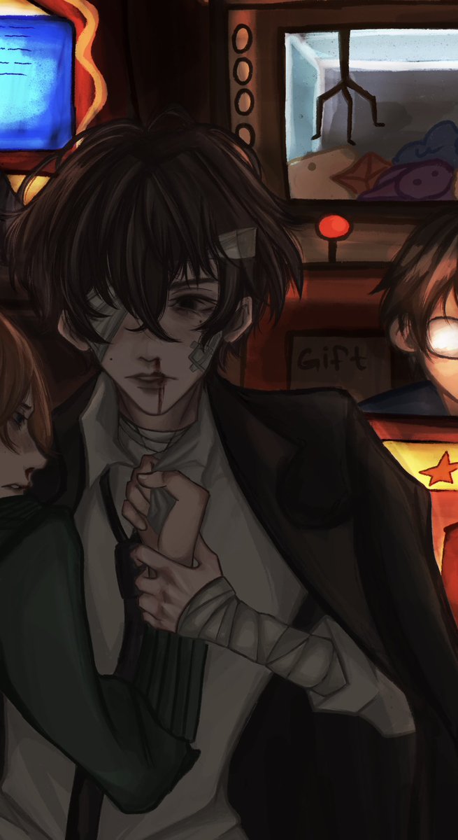mintsuuru's tweet photo. arcade date 
#bsd #dazai #chuuya #soukoku https://t.co/5eMgUqEgoY