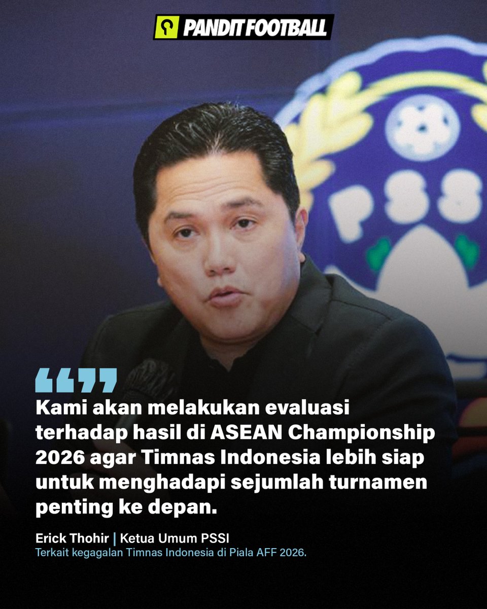 panditfootball's tweet photo. Ini serius, tidak ada pernyataan bertanggung jawab atau setidak-tidaknya permintaan maaf?

November lalu, waktu Timnas Kenya dilumat Senegal 0-8 di laga persahabatan, Presiden Football Kenya Federation, Hussein Mohammed, langsung bilang maaf. Padahal, itu cuma pertandingan persahabatan.

Begitu pula di Piala Dunia 2026. Ketika Arab Saudi tersingkir di fase grup, Yasser Al-Misehal selaku Presiden Federasi Sepak Bola Arab Saudi bilang kalau kegagalan itu merupakan tanggung jawab penuhnya.

Sikap serupa ditunjukkan Giorgos Sarris, Presiden Federasi Sepak Bola Yunani. Dia pasang badan loh dan bertanggung jawab penuh saat timnasnya secara mengejutkan kalah dari Kepulauan Faroe pada Kualifikasi Euro 2016.

Hadeuh, wes, ga mampu!